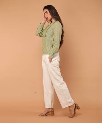 Apple green hand loom cotton top 2