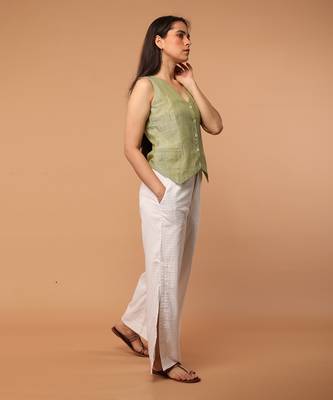 Apple green waistcoat top 3