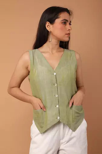 Apple green waistcoat top