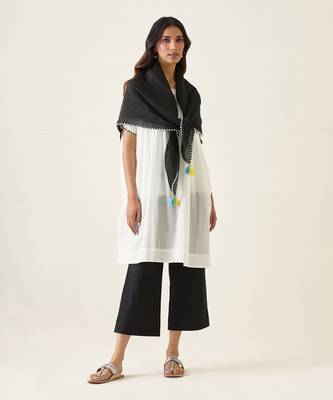 White pin tucks cotton kurta set 1