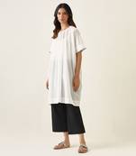 White pin tucks kurta set