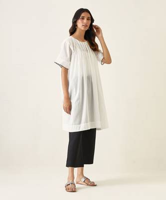White pin tucks kurta set 2