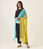 Black chanderi smocking kurta set