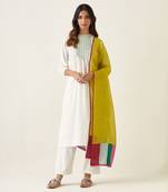 Off white cotton pin tucks kurta set