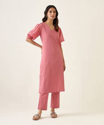Rose pink kurta set 1