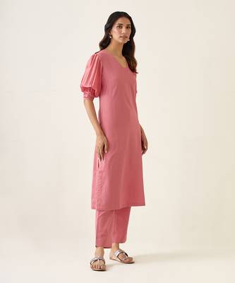 Rose pink kurta set 2