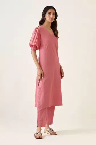 Rose pink kurta set