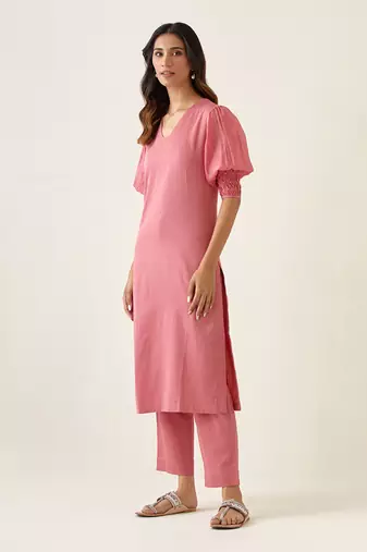 Rose pink kurta set