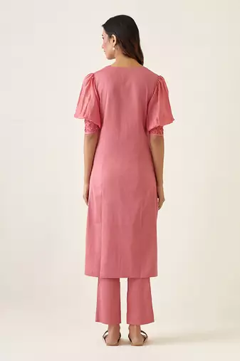 Rose pink kurta set