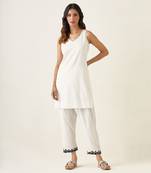 White cotton short kurta set