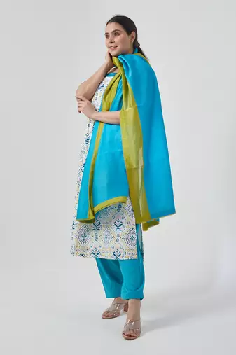 Aqua blua razor back kurta set