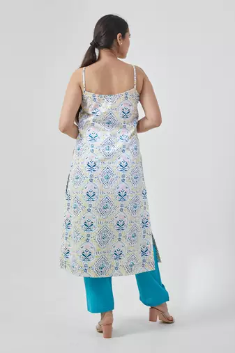 Aqua blua razor back kurta set