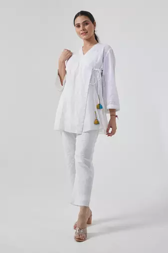 White angarakha kurta set