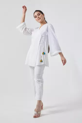 White angarakha kurta set