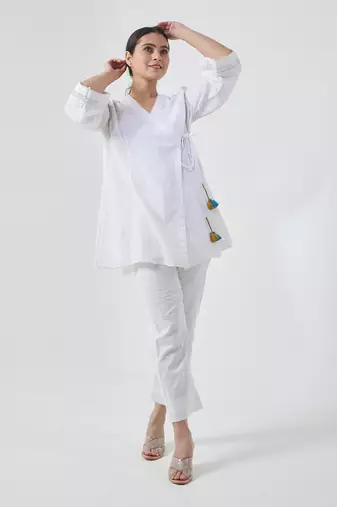 White angarakha kurta set