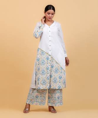 White shirt kurta set 1