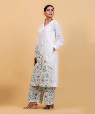 White shirt kurta set 2