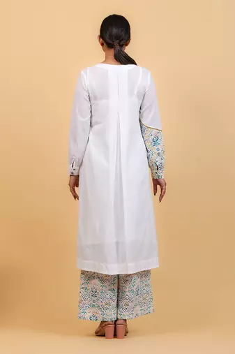 White shirt kurta set