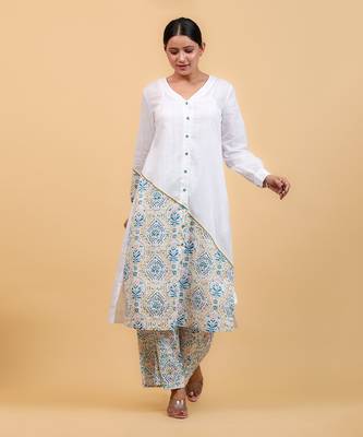 White shirt kurta set 5