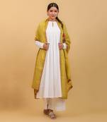 White smocking anarkali set