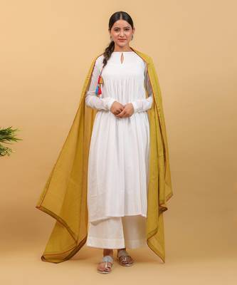 White smocking anarkali set 2