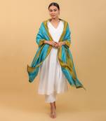 White cotton high slit anarkali set