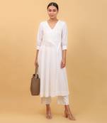 White high slit anarkali set