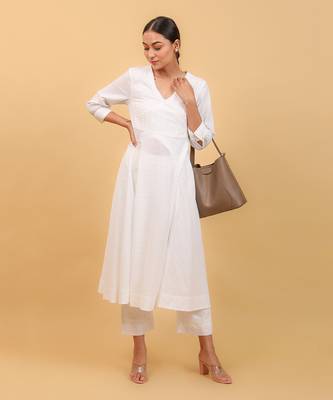 White high slit anarkali set 2