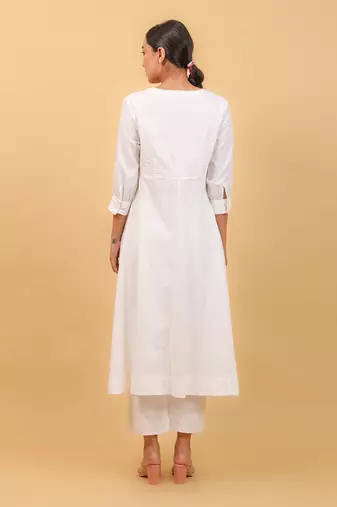 White high slit anarkali set