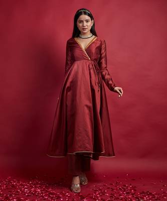 Maroon anarkali set 1