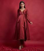 Maroon anarkali set