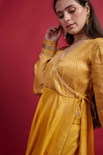 Turmeric yellow anarkali set with dupatta