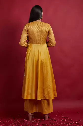 Turmeric yellow anarkali set