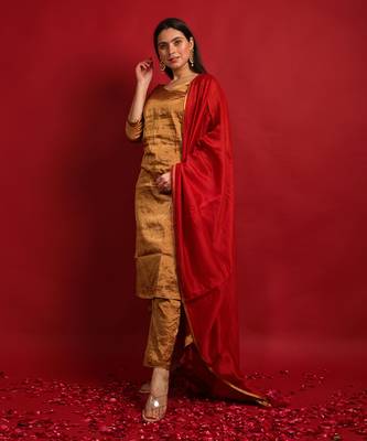 Gold zari handloom kurta set 2
