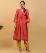 Valentine red flared kurta set