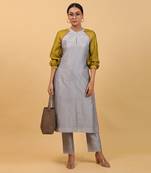 Grey raglan sleeve kurta set