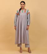 Grey drop shoulder kurta set