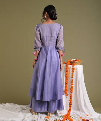 Lavender embroidered anarkali set 4