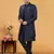 Art Silk Blue Men Kurta Bottom Jacket