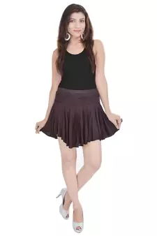 Cotton Lycra Free Size Mini Skirt with Divider