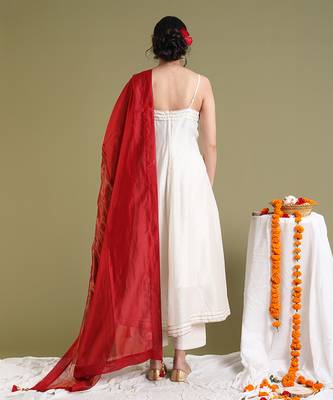 Off white anarkali set 4