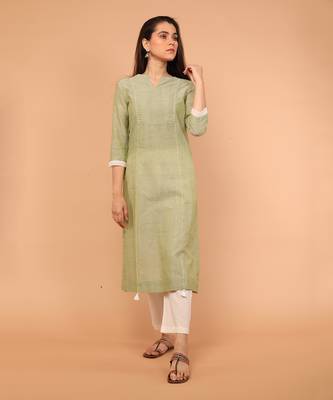 Apple green handloom cotton kurti 1