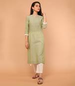 Apple green handloom cotton kurti