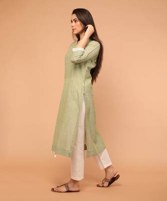 Apple green handloom cotton kurti 2