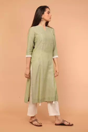 Apple green handloom cotton kurti