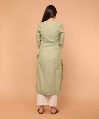 Apple green handloom cotton kurti 4