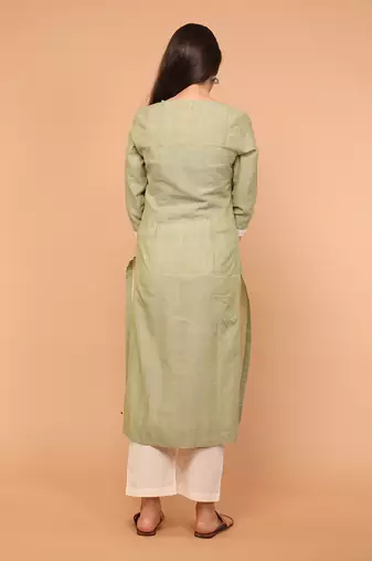 Apple green handloom cotton kurti