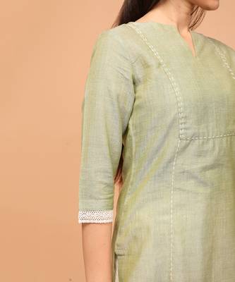 Apple green handloom cotton kurti 5