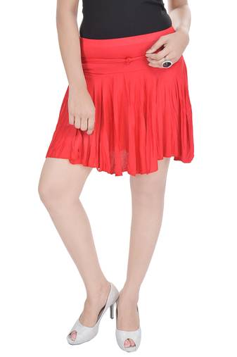 Cotton Lycra Free Size Mini Skirt with Divider