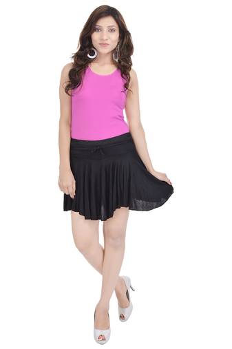 Cotton Lycra Free Size Mini Skirt with Divider